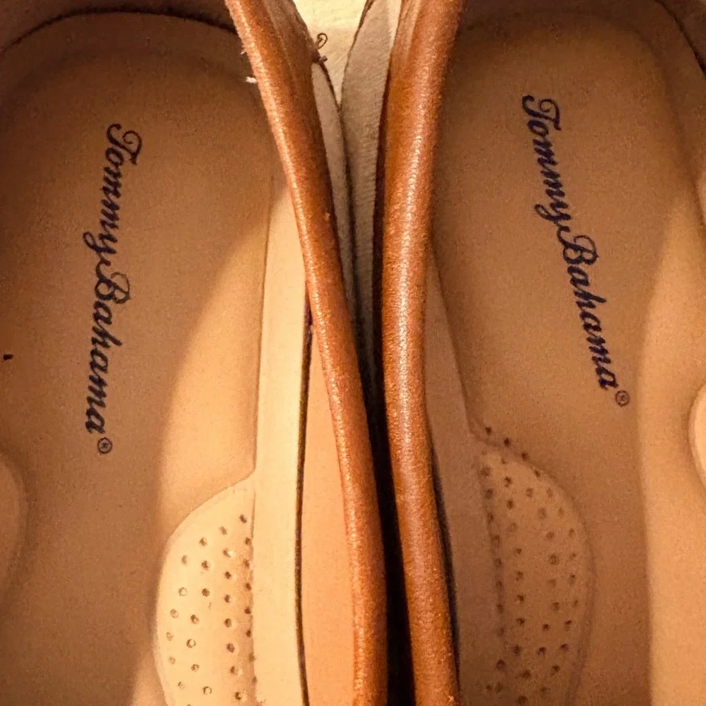 Tommy Bahama Taza Fronds Loafers Mens 9D Brown Excellent Canvas Leather